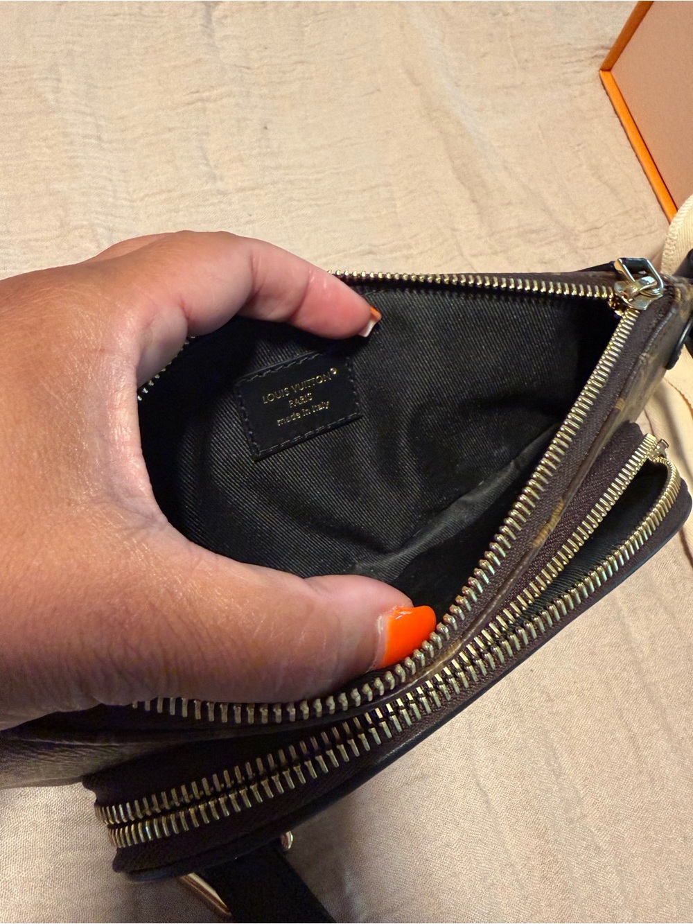 Louis Vuitton Brown Monogram Crossbody Bumbag with Black Strap - Picture 6 of 11